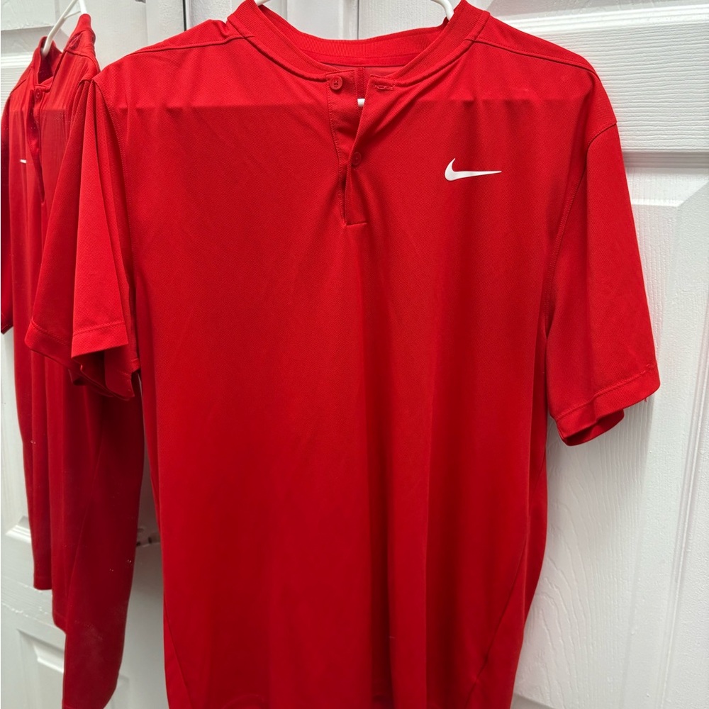 Nike Men's Red Blade Collar Golf Polo